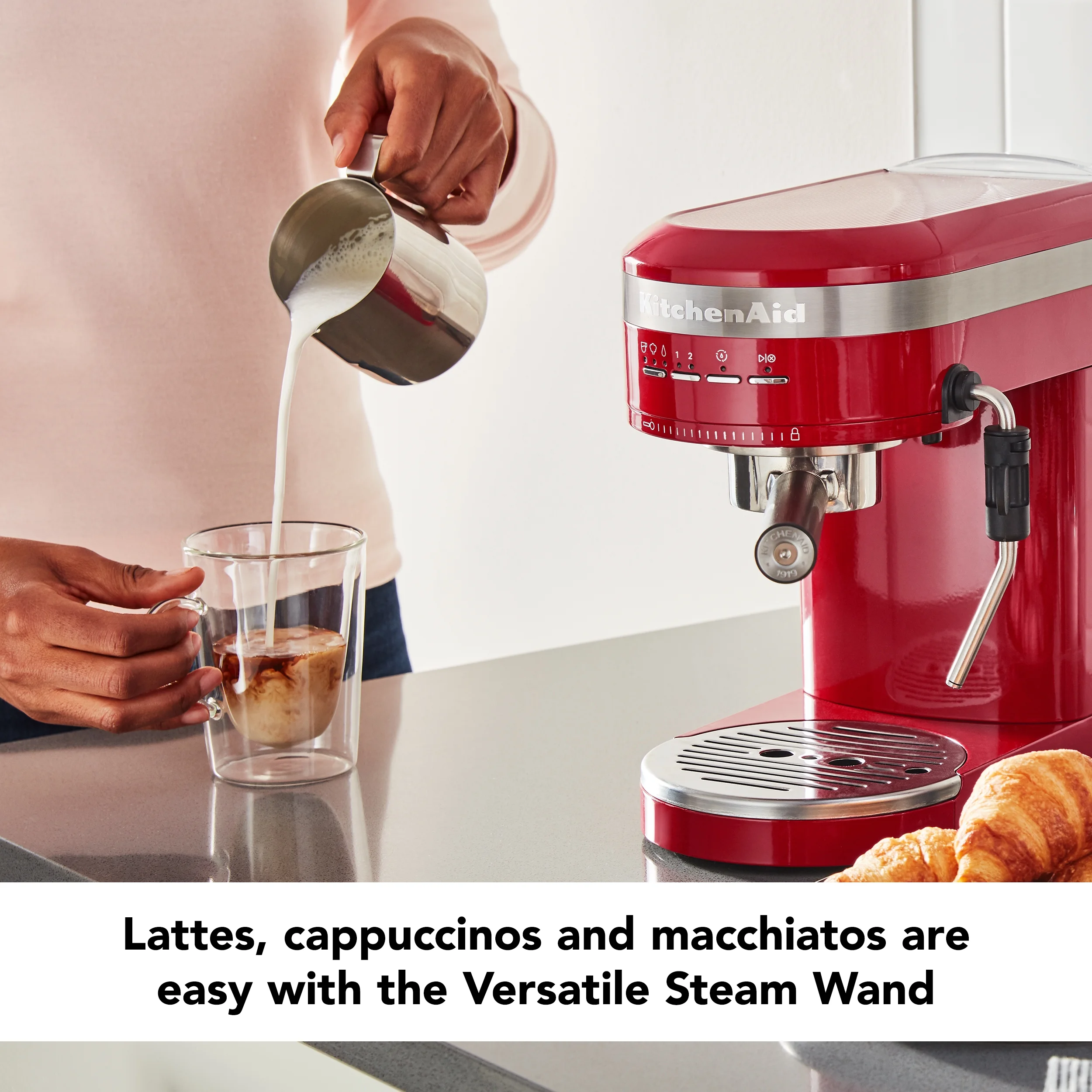 KitchenAid Metal Semi-Automatic Espresso Machine, Empire Red, KES6503(Empire Red) - Image 4
