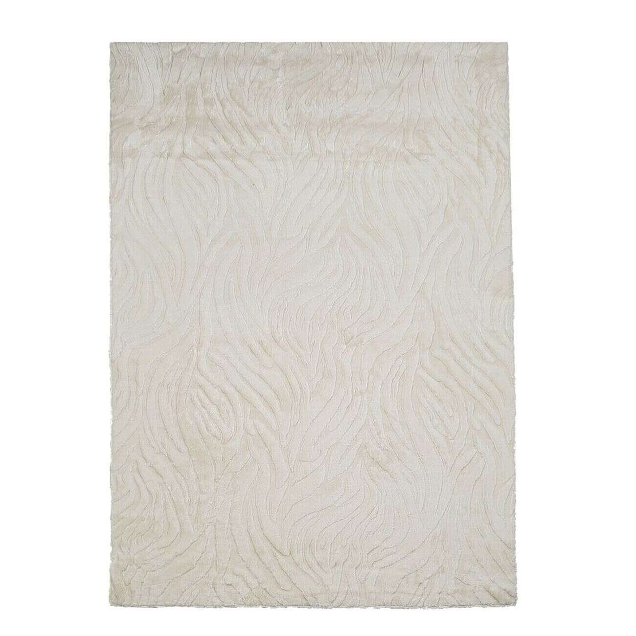 Tapis fausse fourrure motif tufté beige 120x170cm (2 modèles)