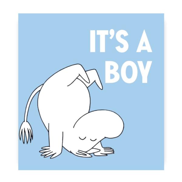 Mummi kort dobbelt It's a boy lys blå
