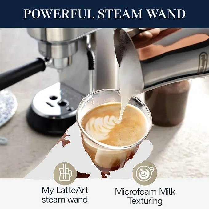 Dedica Arte 15-Bar, 2-Cup Metal Espresso Machine(Silver) - Image 3