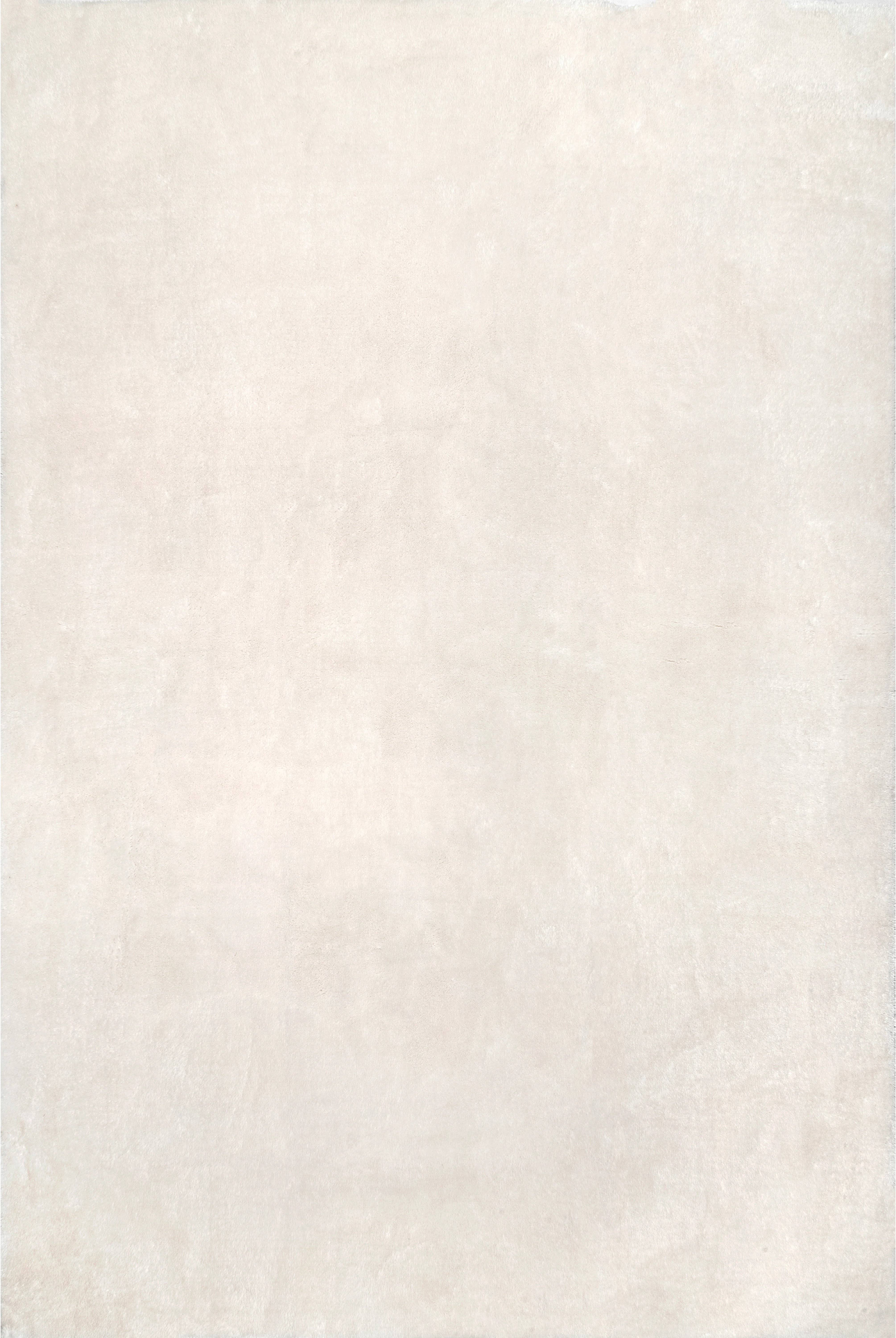 nuLOOM Loni Solid Machine Washable Shag Area Rug, White, 5x8 ft