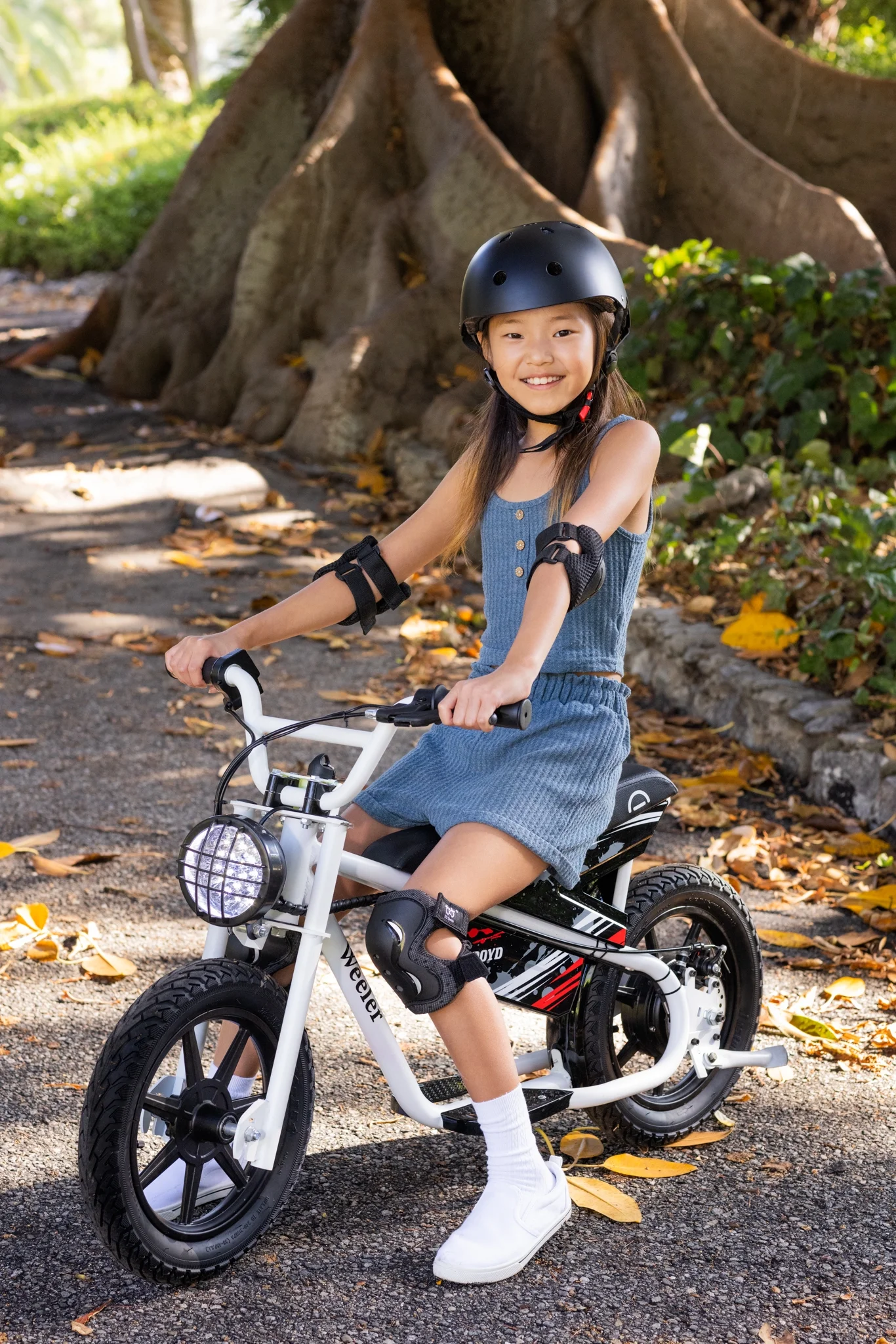 Weeler Electric Mini Bike 24V 8Ah Battery, 6-10 MPH, Up to 8 Miles, LED Lights, Kids Ages 6+(White) - Image 9