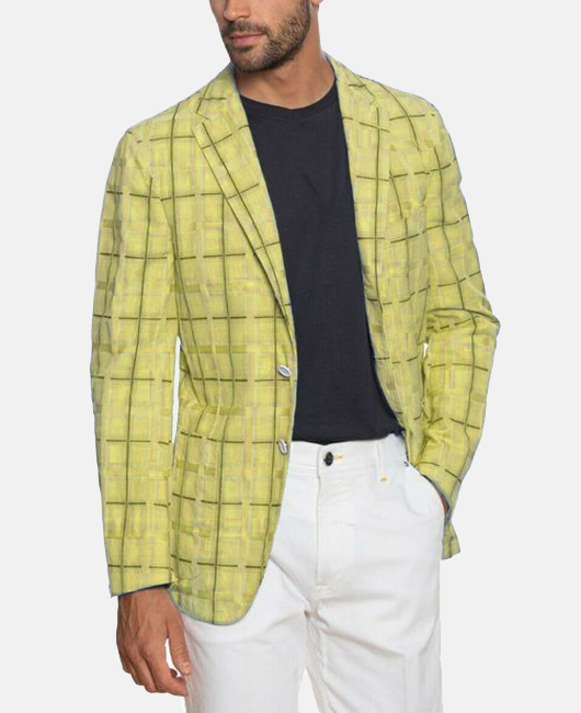 Blazer décontracté à carreaux, revers cranté et deux boutons