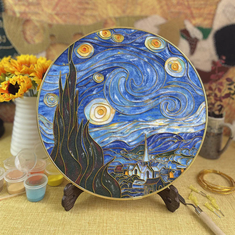 Van Gogh Beginner Cloisonné Enamel DIY Kit, with Tutorial& All Tools