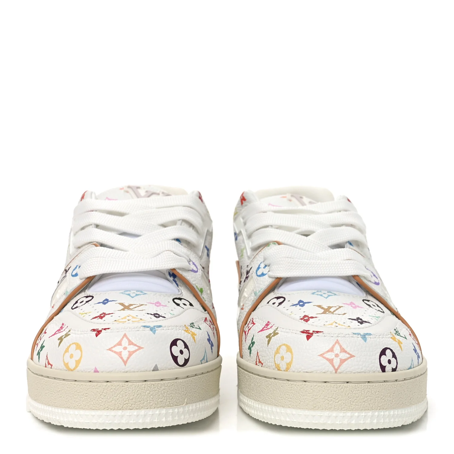 LV X TM Calfskin Monogram Multicolor Womens LV Trainer Sneakers 39 White Multicolor