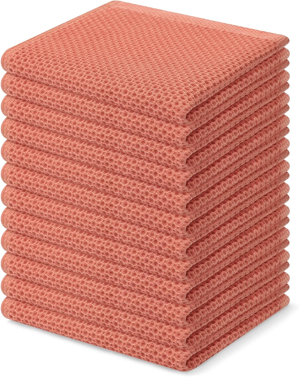 Homaxy 100% Cotton Waffle Weave Kitchen Dish Cloths 6-Pack, Dark Grey