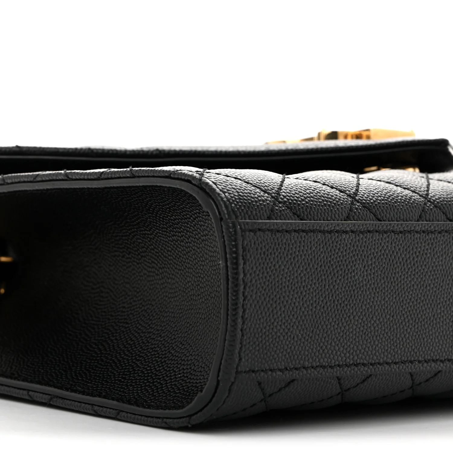 Grain De Poudre Textured Mixed Matelasse Triquilt Medium Monogram Satchel Black