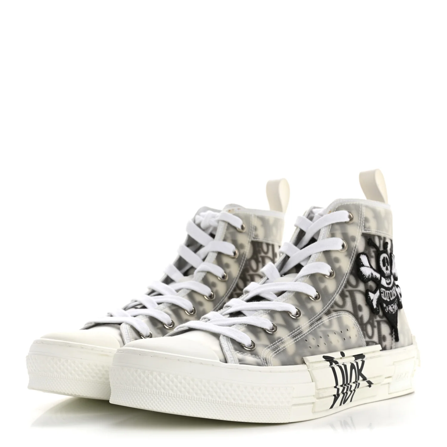X SHAWN STUSSY Canvas Oblique Bee B23 High Top Sneakers 39 White Black