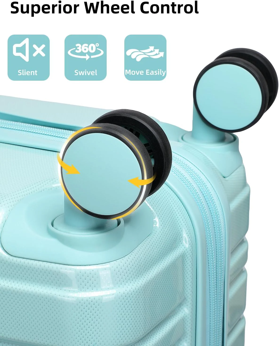 Ensemble de 6 valises, ensemble de valises rigides extensibles avec roulettes multidirectionnelles, ensemble de bagages à roulettes légers