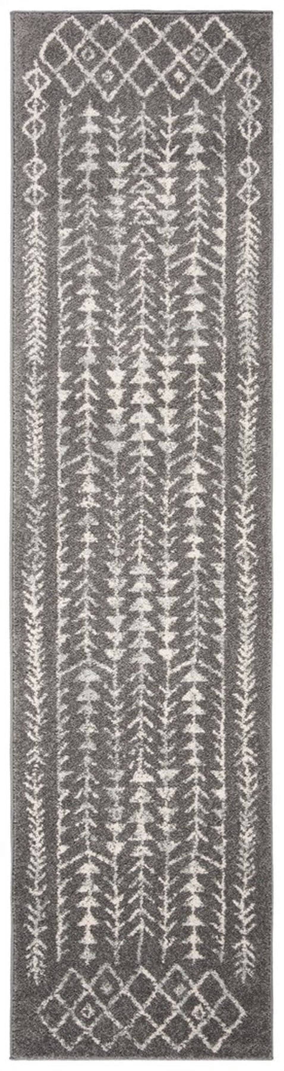 Safavieh Tulum Collection TUL262F Dark Grey / Ivory Rug - 2' x 10'