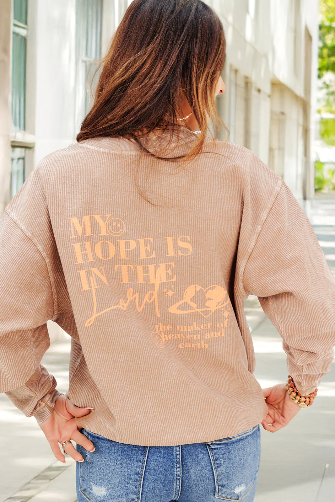 My Hope Is In The Lord Ribbed Graphic Crewneck