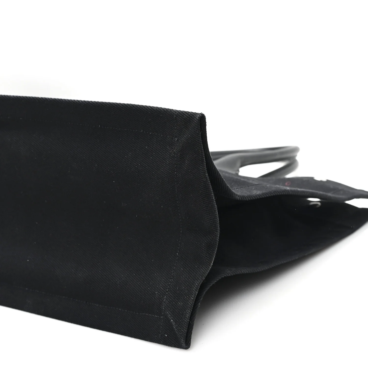 Linen Calfskin Rive Gauche Tote Black