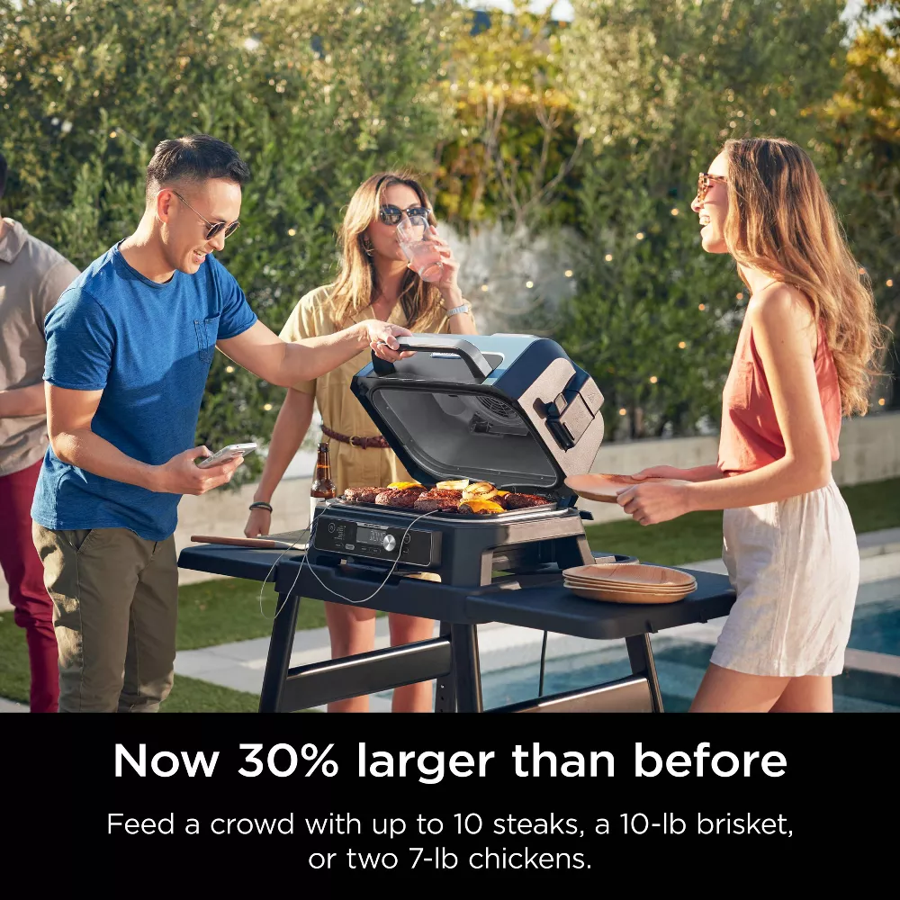 OG951 Woodfire ProConnect Premium XL Outdoor 7-in-1 Grill Smoker, App Enabled, Air Fryer, 2 Built-In Thermometers Blue - Image 6