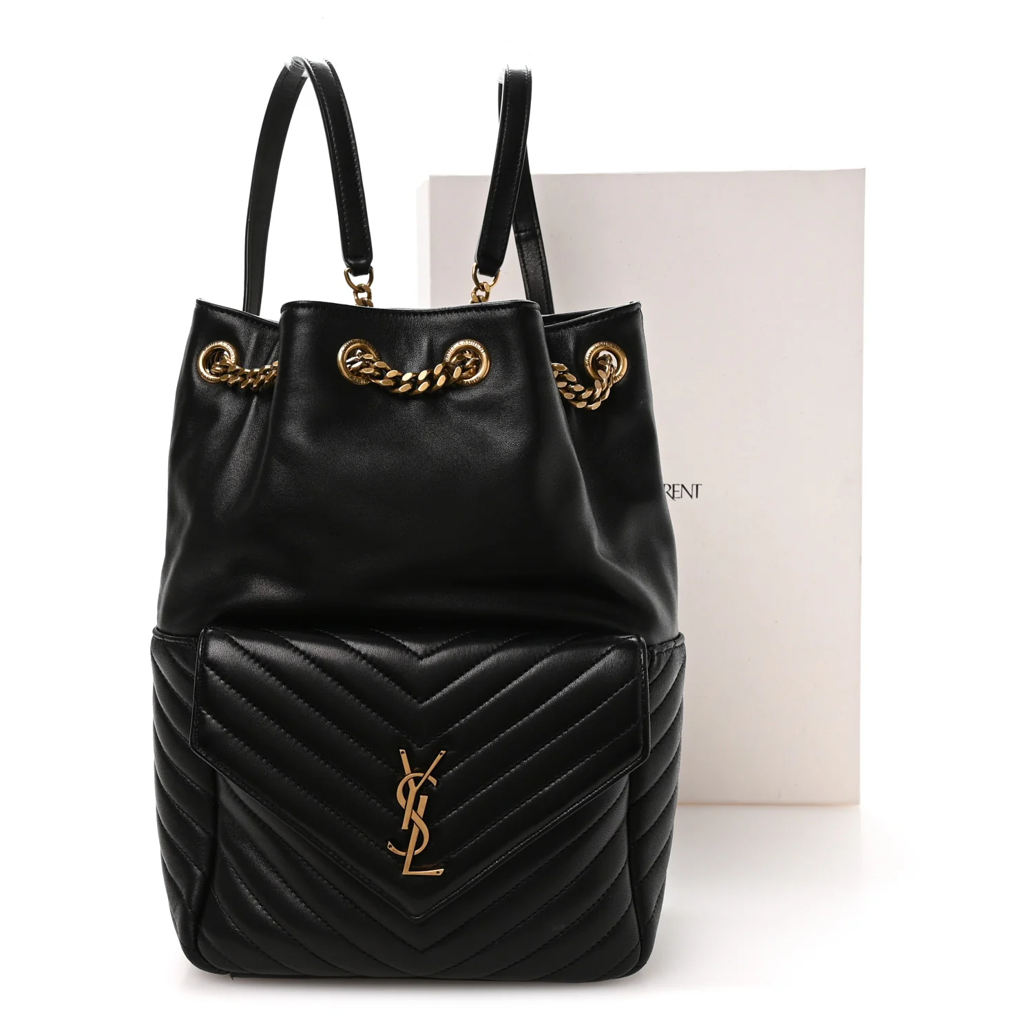 Lambskin Matelasse Monogram Joe Backpack Black
