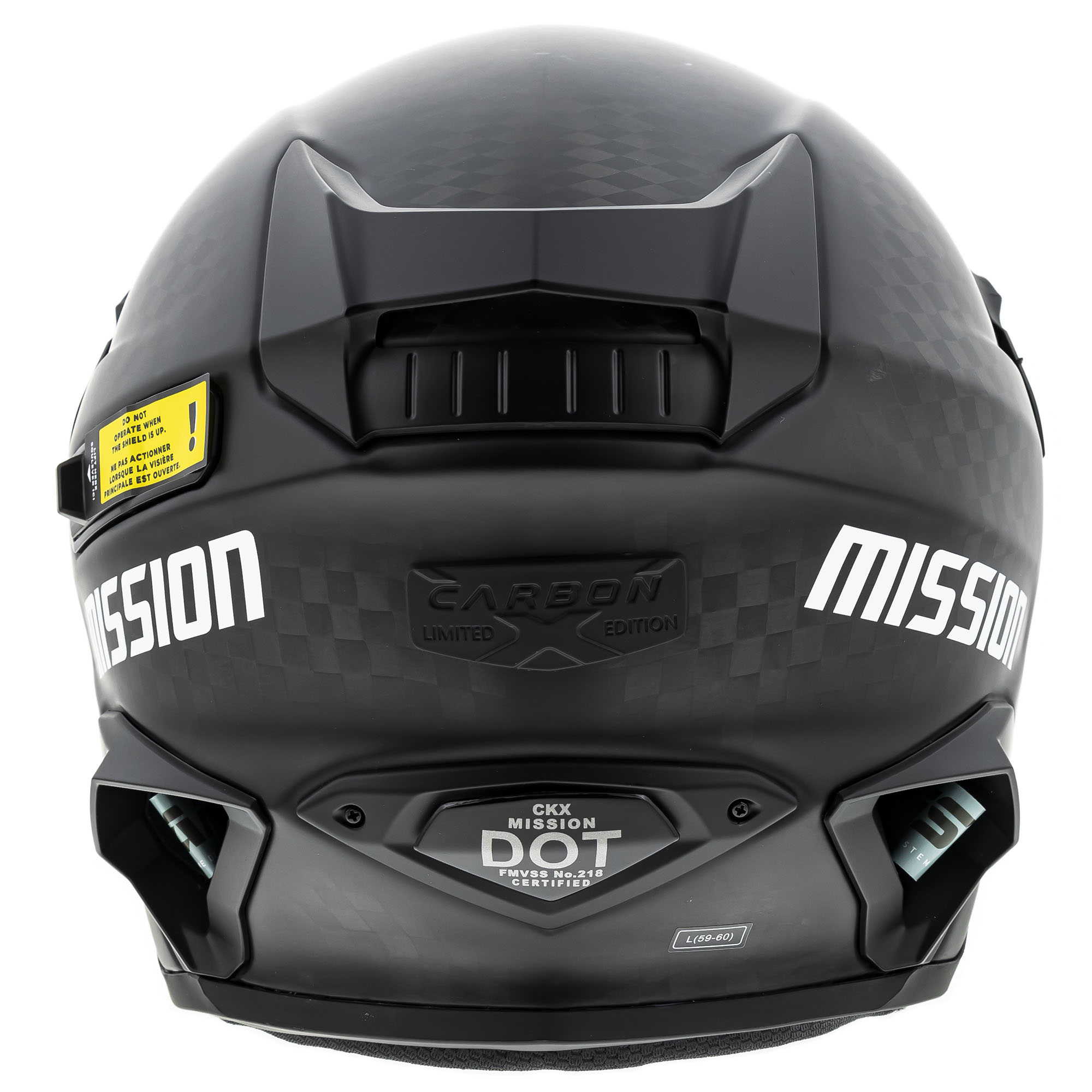 Mission Carbon Fiber Electric Shield Snowmobile Helmet Black 512393(M) - Image 9