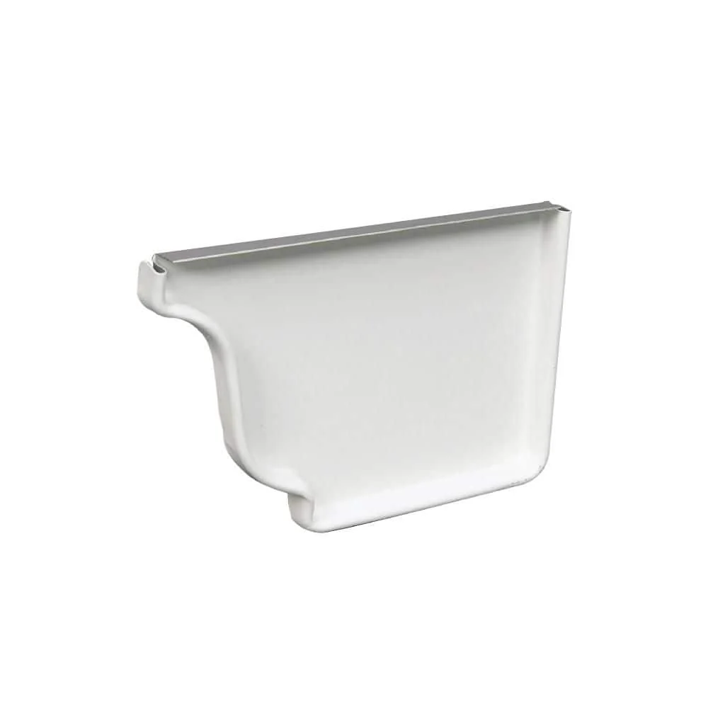 Amerimax Home Products 6 in. White Aluminum K-Style Right End Cap (Right End Cap)