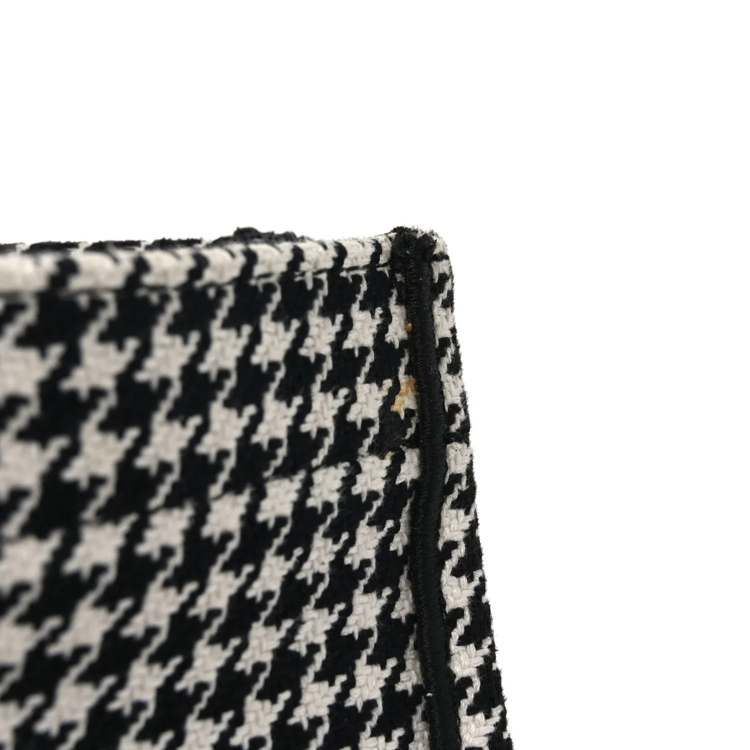 Canvas Houndstooth Embroidered Book Tote Black White