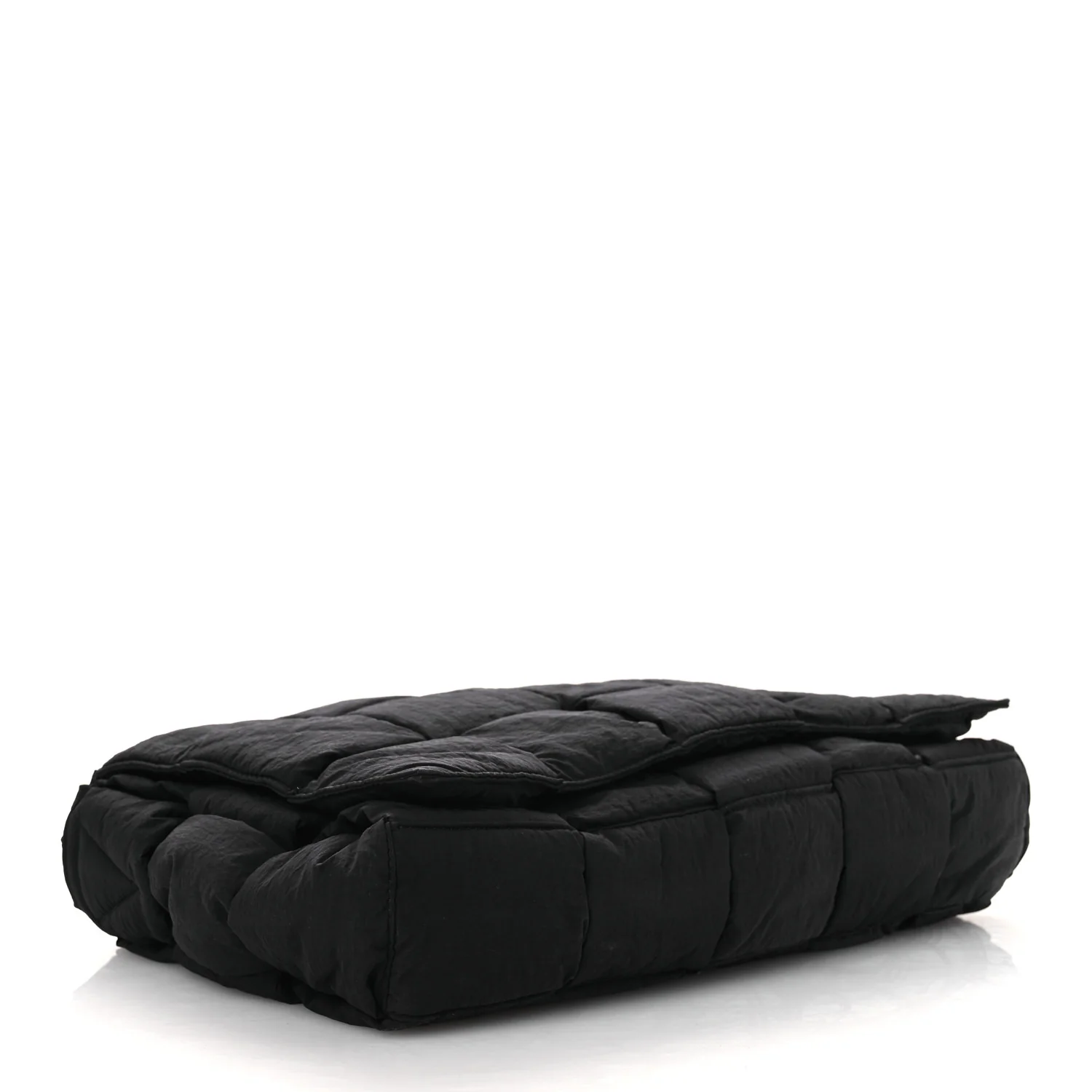 Nylon Intrecciato Padded Tech Maxi Cassette Bag Black