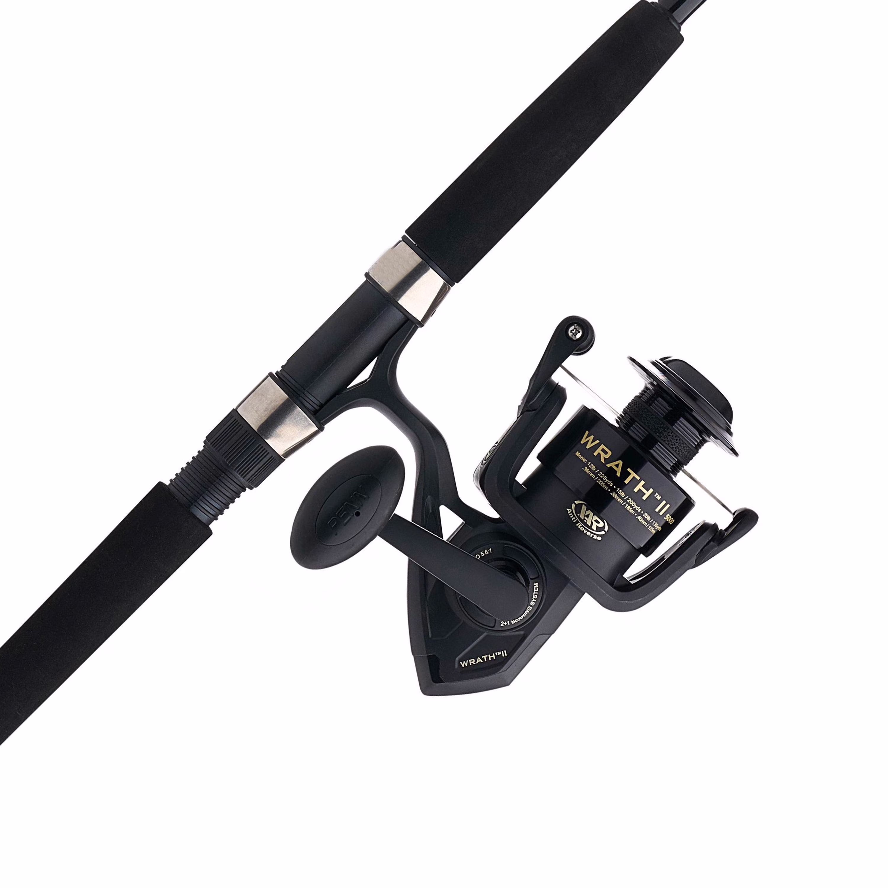 Wrath II Fishing Spinning Combos, 7' Medium Heavy Rod, 5000 Reel