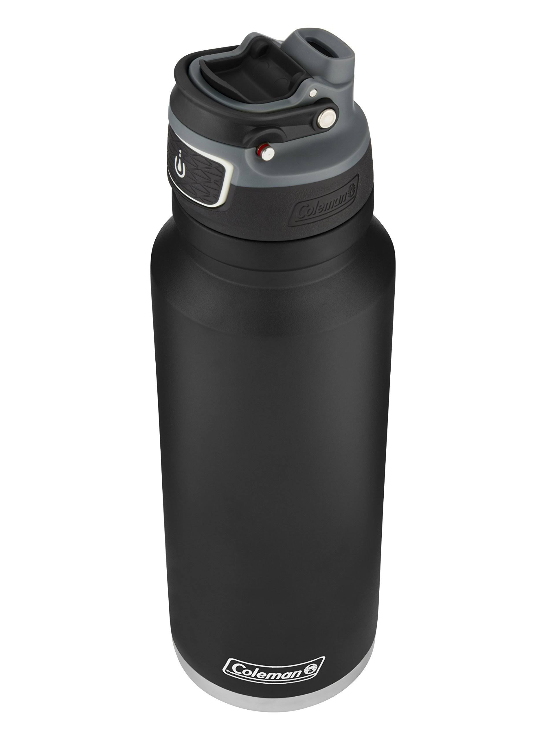 Coleman Autoseal FreeFlow Stainless Steel Insulated Water Bottle, Black, 40 oz