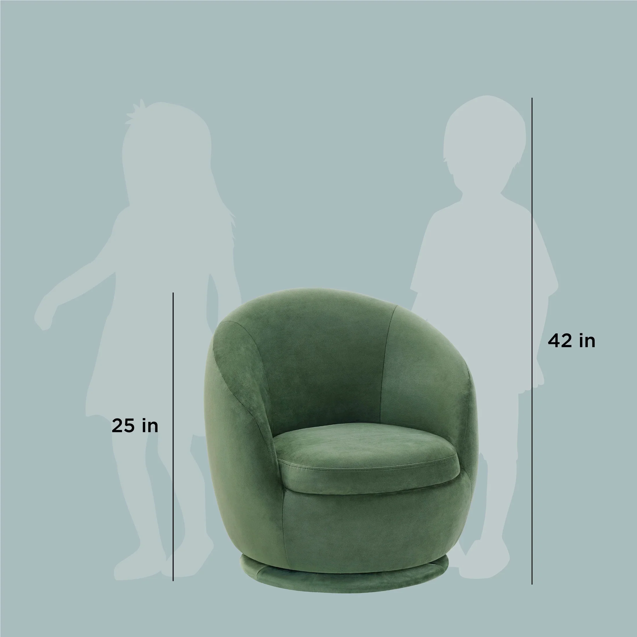 Better Homes & Gardens Mira Kids Swivel Chair, Cream Faux Shearling