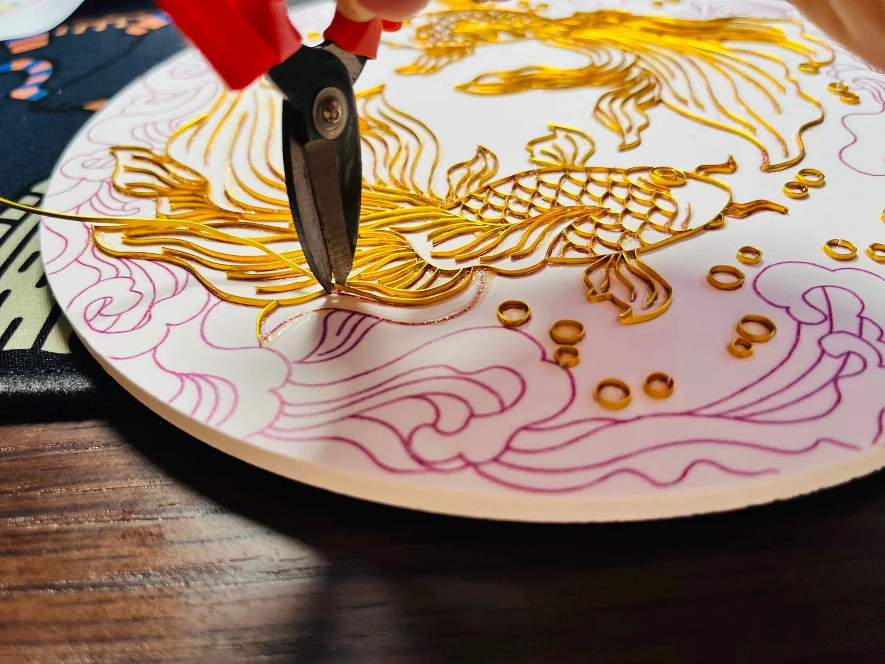 Joyful Gold Fish, Beginner Cloisonné Enamel DIY Kit, with Tutorial& All Tools