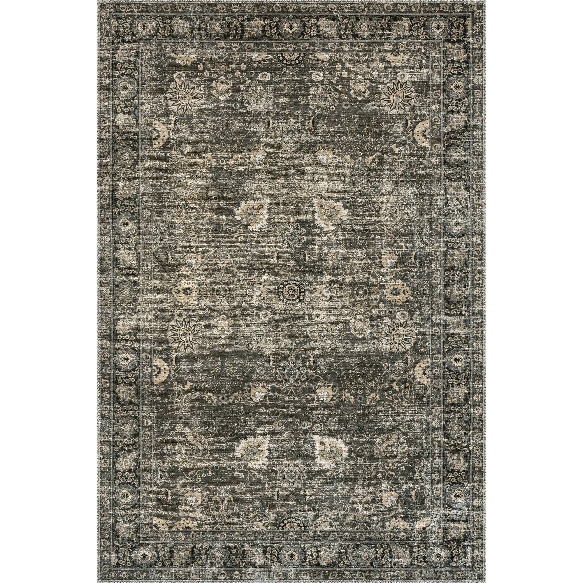 Lauren Liess x RugsUSA - Bayberry Vintage Machine Washable Area Rug 8x10, Dark Gray