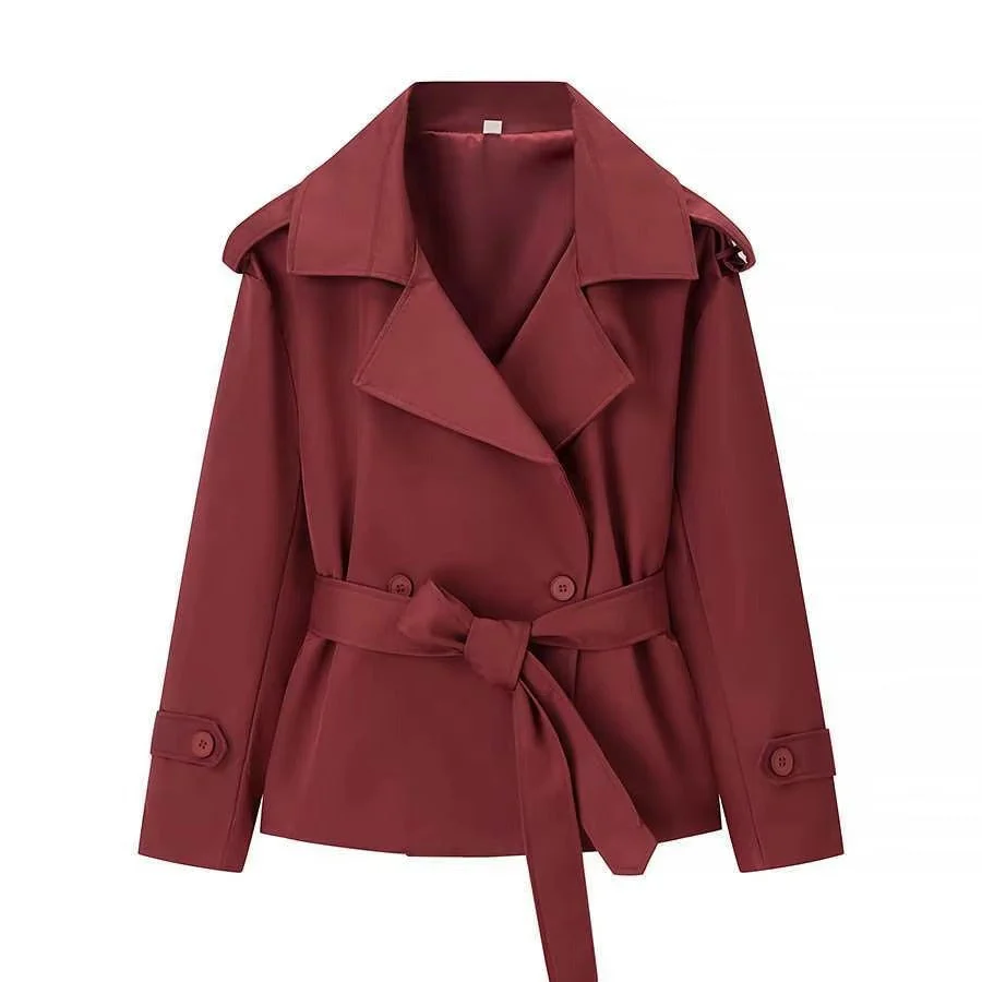 Blazer court ceinturé pour femme