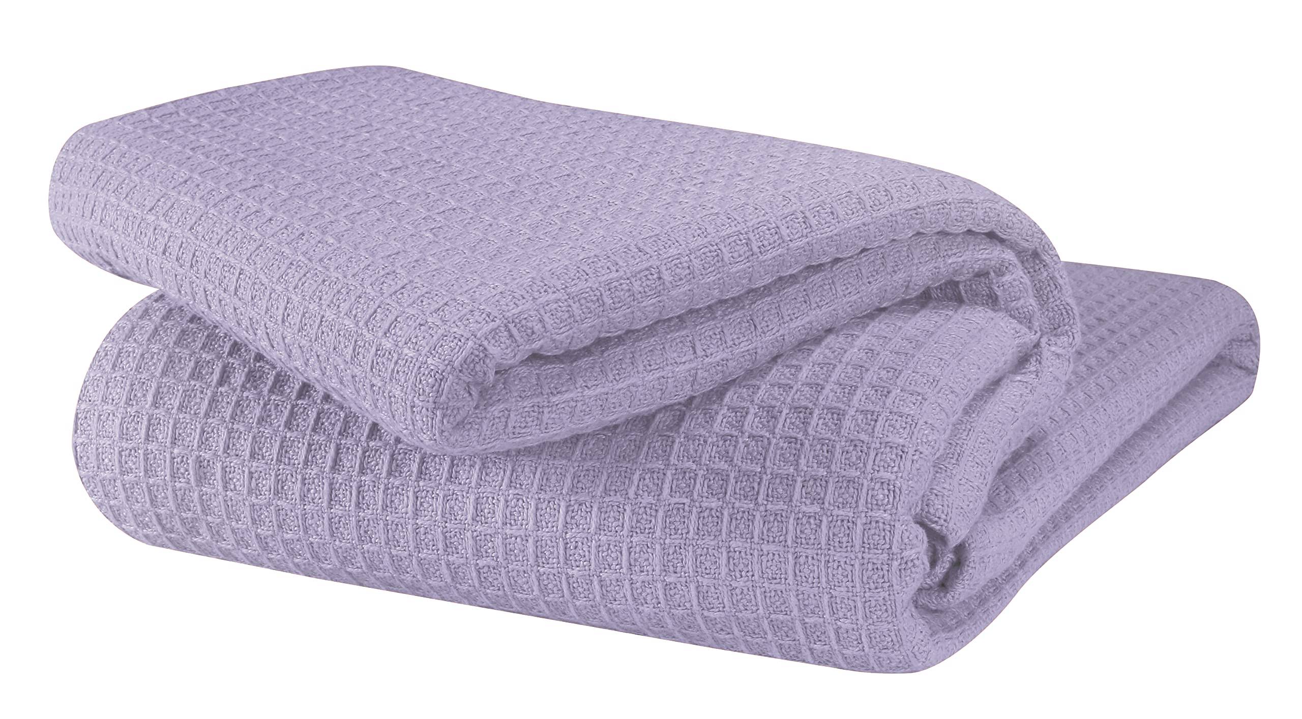 Glamburg 100% Cotton Thermal Blanket, Breathable Bed Blanket Twin size, Soft Waffle Blanket, Twin Blanket, All Season Cotton Blanket, Purple