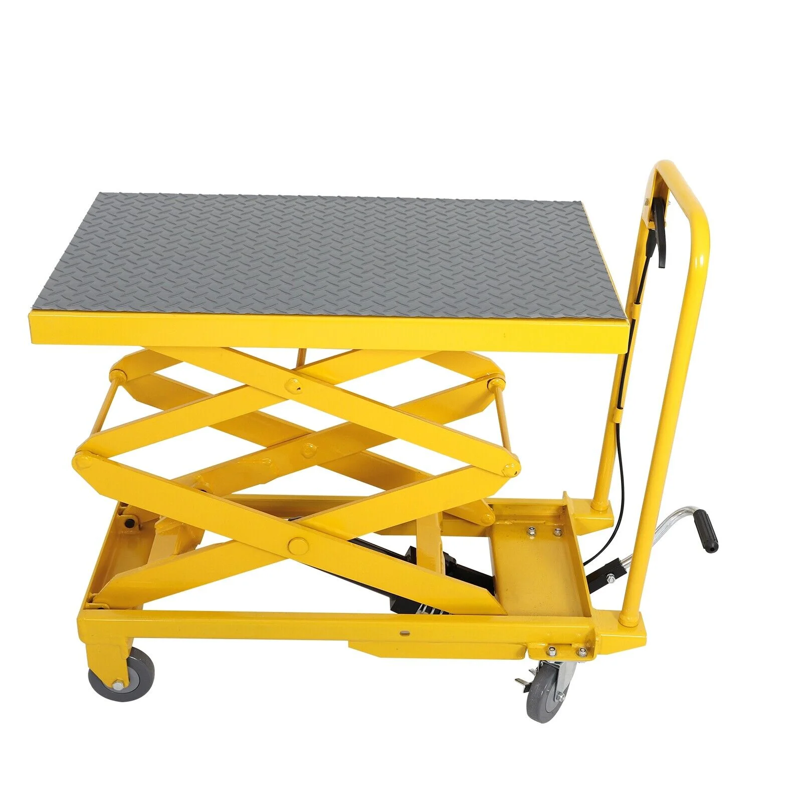 Hydraulic Lift Table Cart 500 lbs Manual Double Scissor Lift Table 50" - Image 2