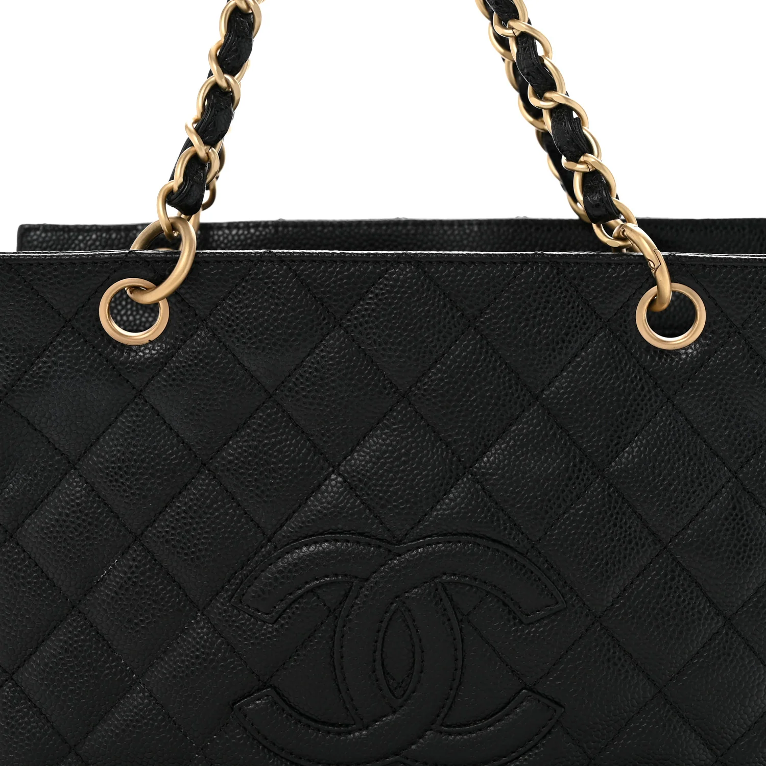 Caviar Quilted Petit Timeless Tote PTT Black