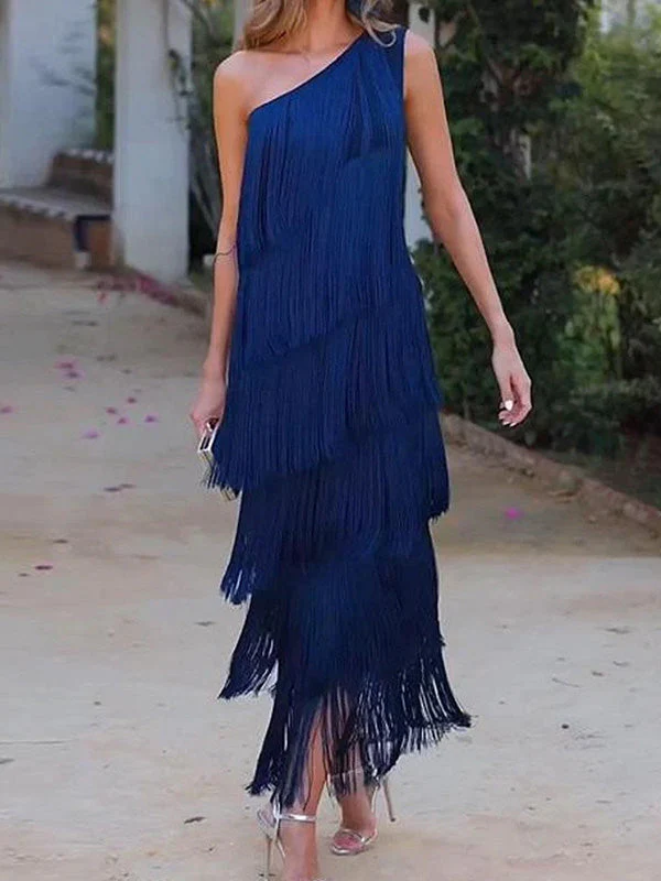 Robe Maxi Asymétrique Une Épaule Chic et Sans Effort
