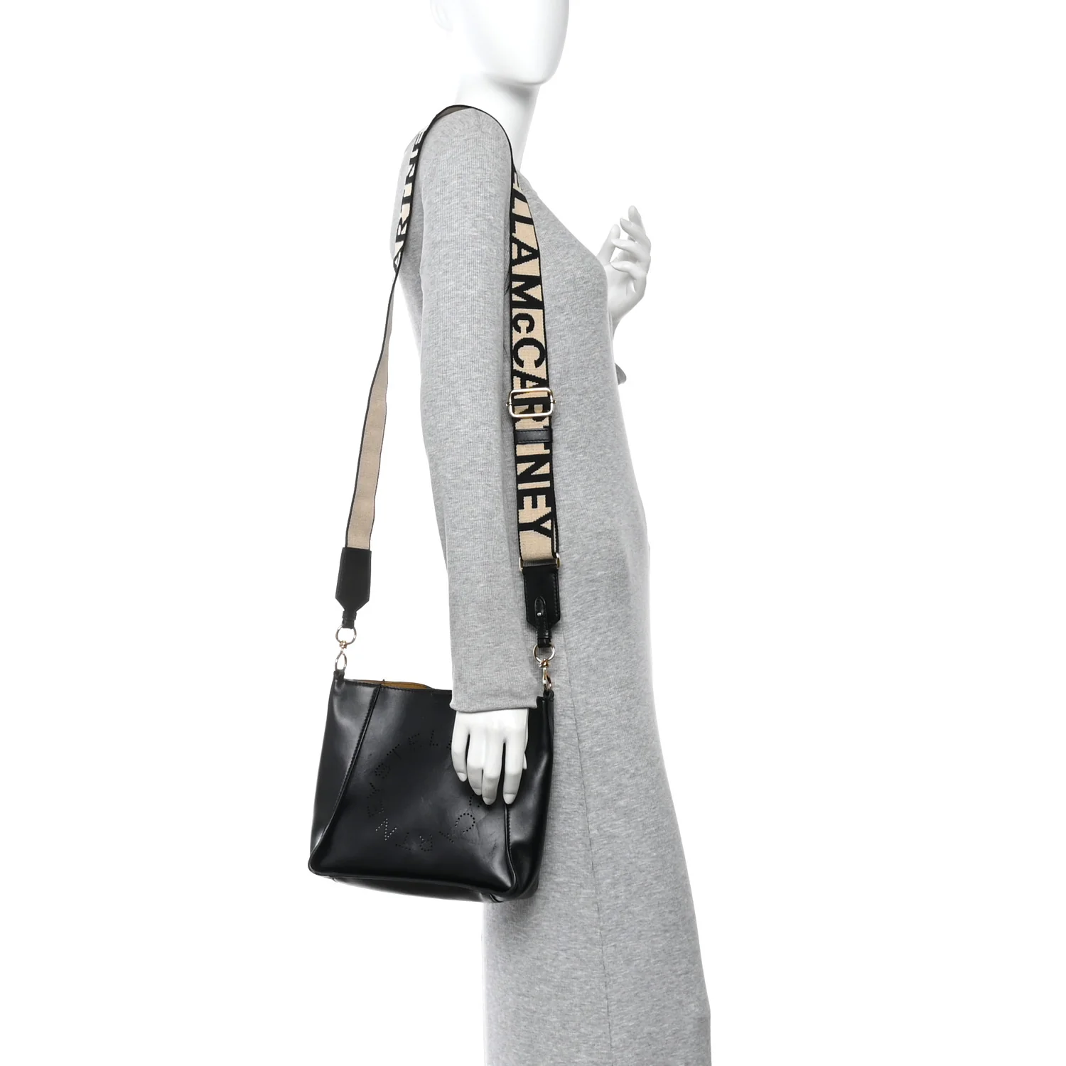 Eco Alter Nappa Perforated Logo Mini Crossbody Black