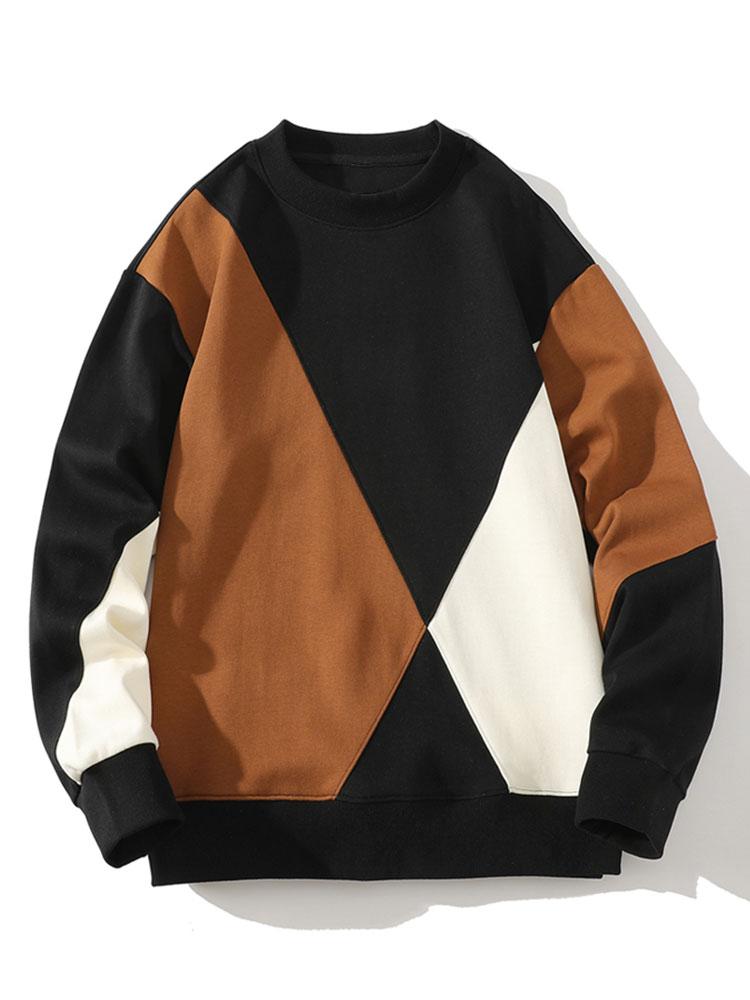 Sweat-shirt patchwork à blocs de couleur