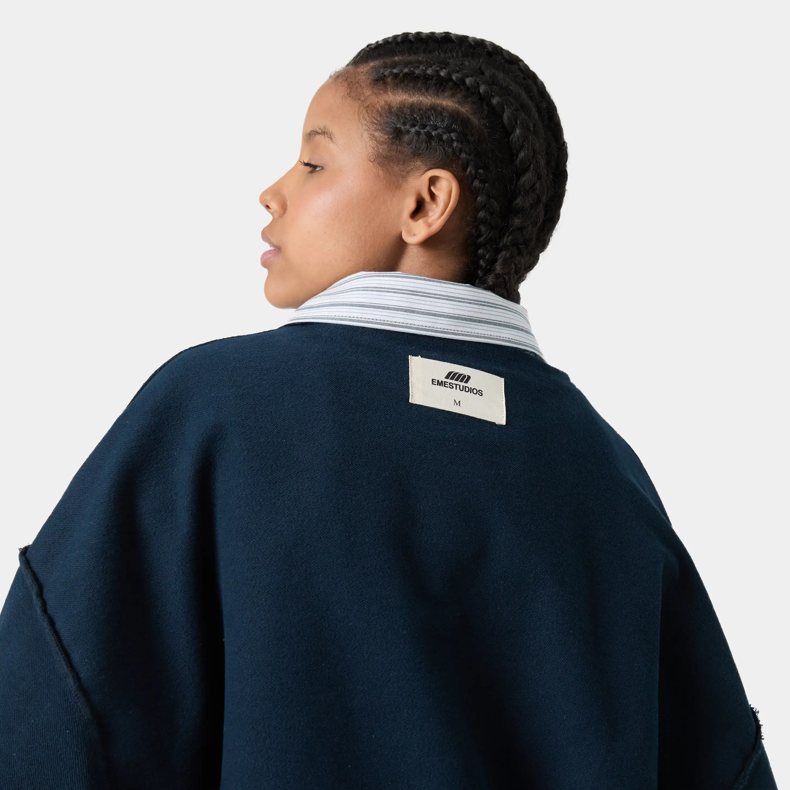 Suty Navy Reverse Crewneck