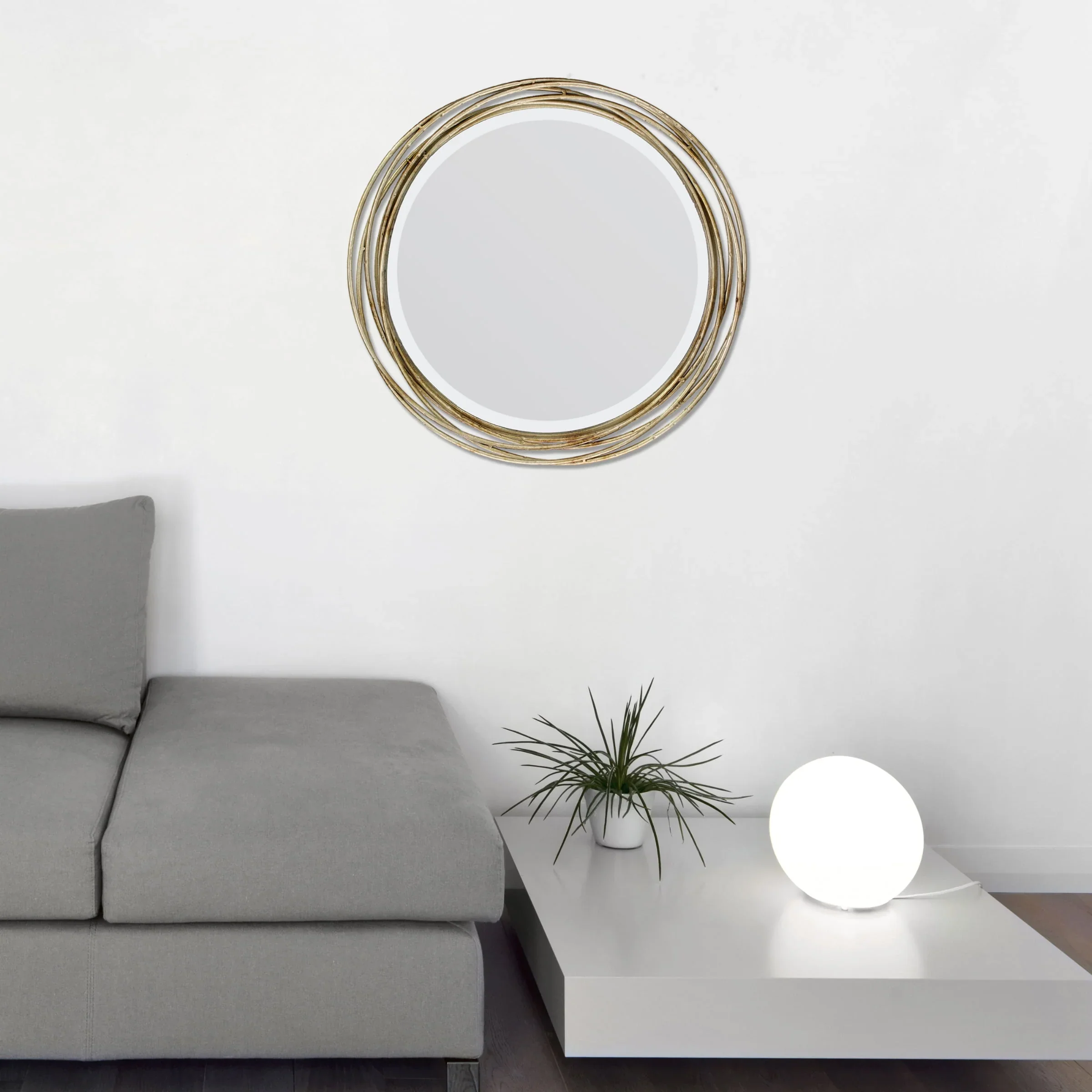 Better Homes & Gardens Round Metal Decorative Wall Mirror, 17.13 x 17.13 x 3.15 inches
