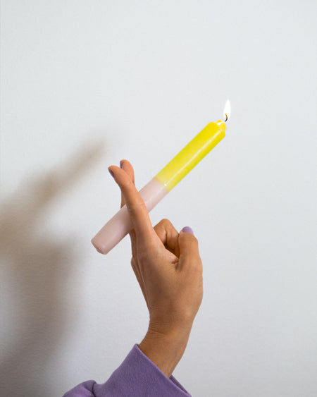 SEIA - TAPER CANDLE SET OF 2 PINK LIME