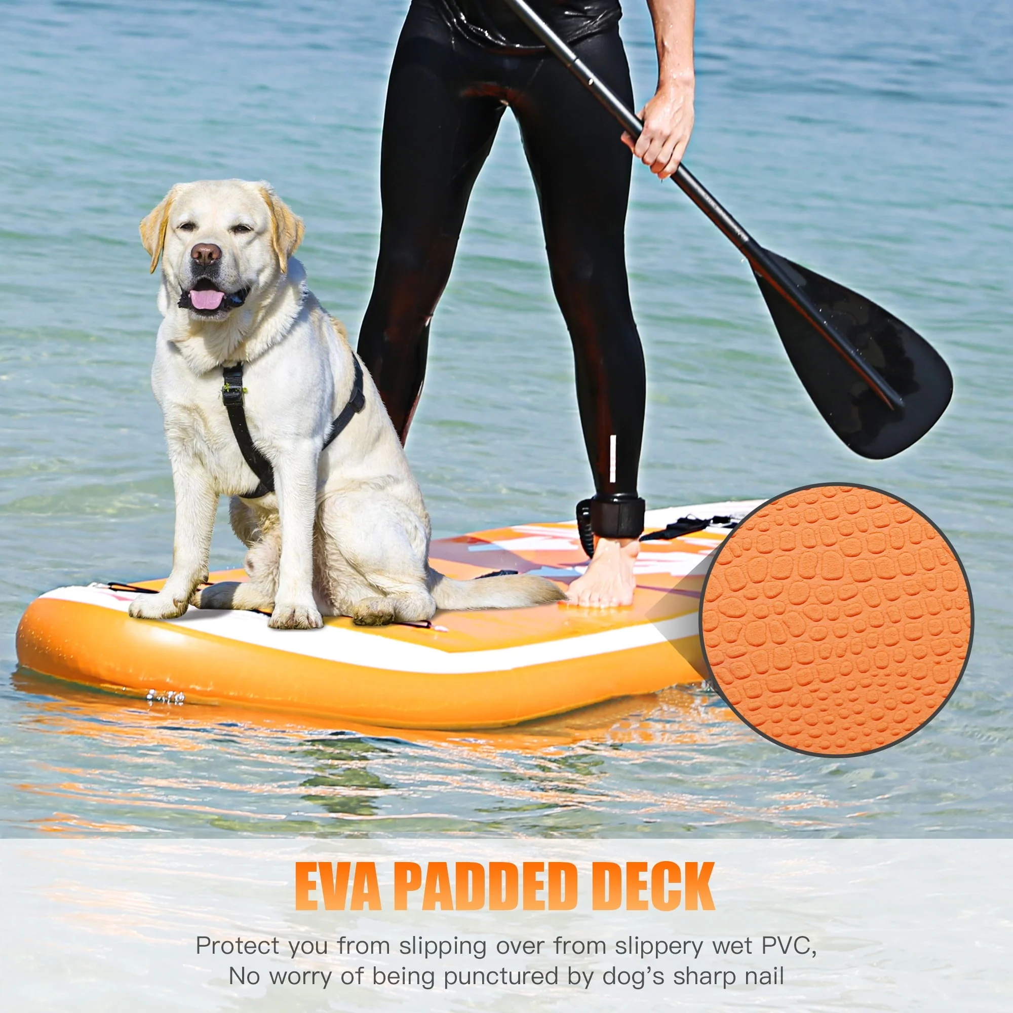 Famistar 10'10" Inflatable Stand Up Paddle Board SUP w/ 3 Fins, Adjustable Paddle, Pump  Carrying Backpack