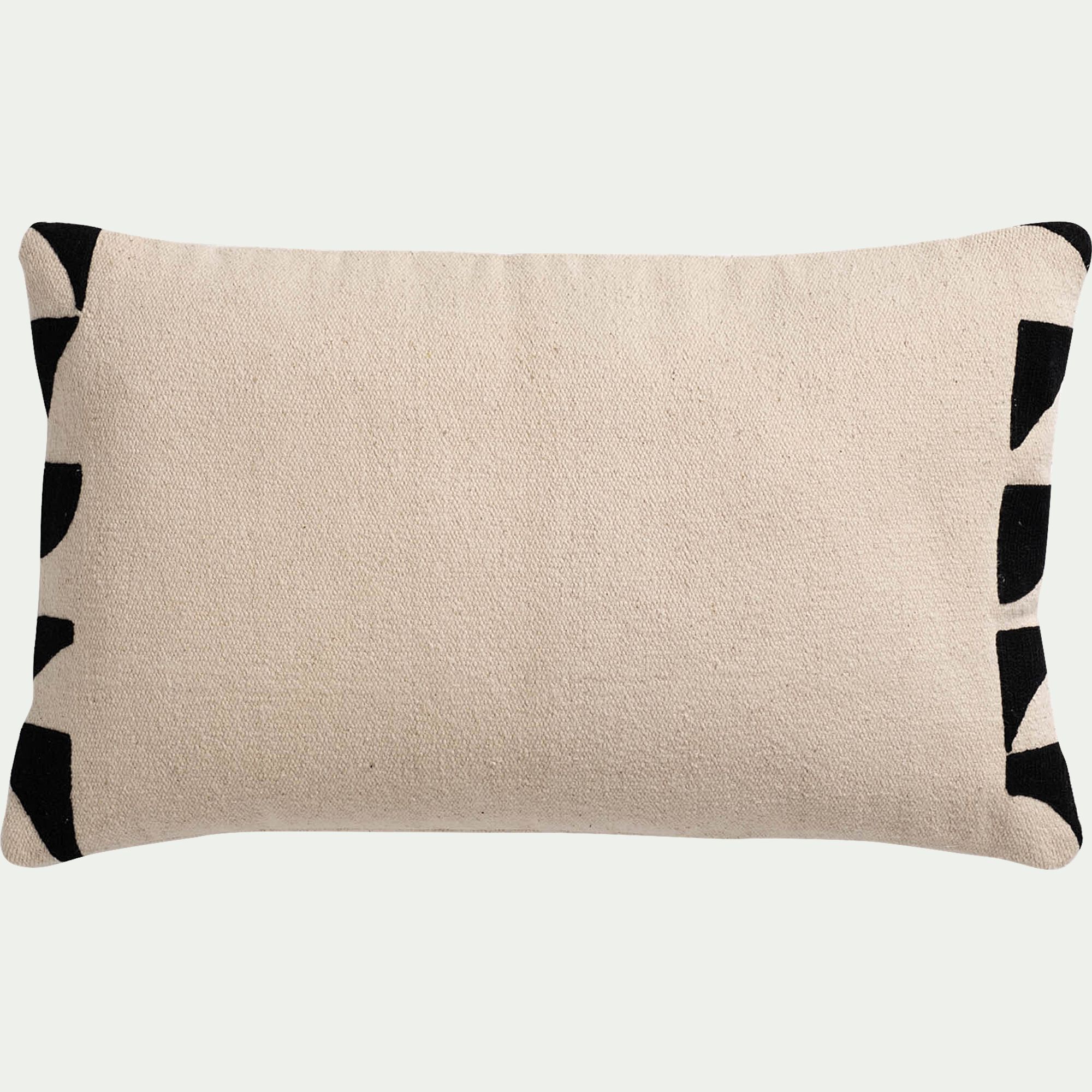 MARIBEL - Coussin à motif abstrait en coton 30x50cm - beige