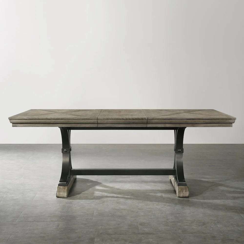 Birmingham Nailhead 6 - Piece Table with Nail Head Bench Dining Set, Driftwood
