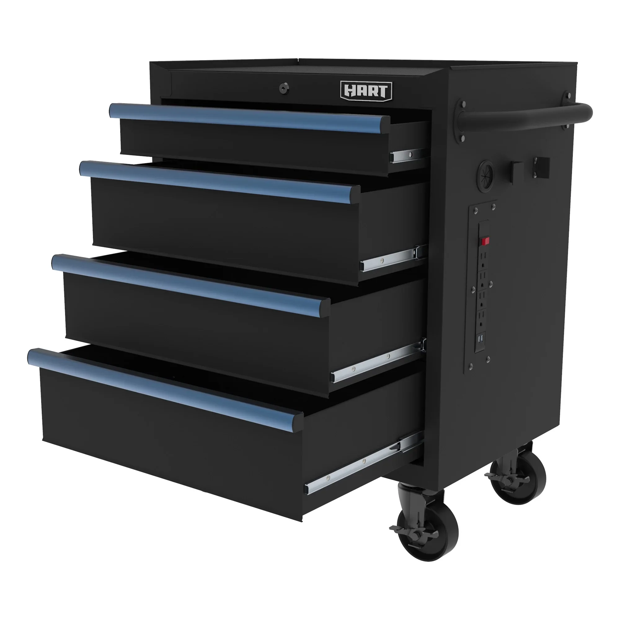 HART 26-Inch 4-Drawer Heavy-Duty Steel Tool Chest, Locking Garage Storage Organizer