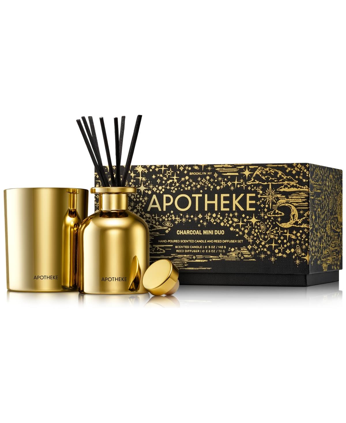 Apotheke Charcoal Mini Scented Candle and Reed Diffuser Duo
