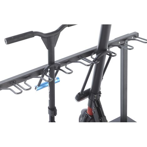 Mottez – Support range 9 trottinettes au sol – Charge maximale 100kg – Peinture antirouille – Dimensions 119x20x59cm – Emplacements pour antivols — vue 3