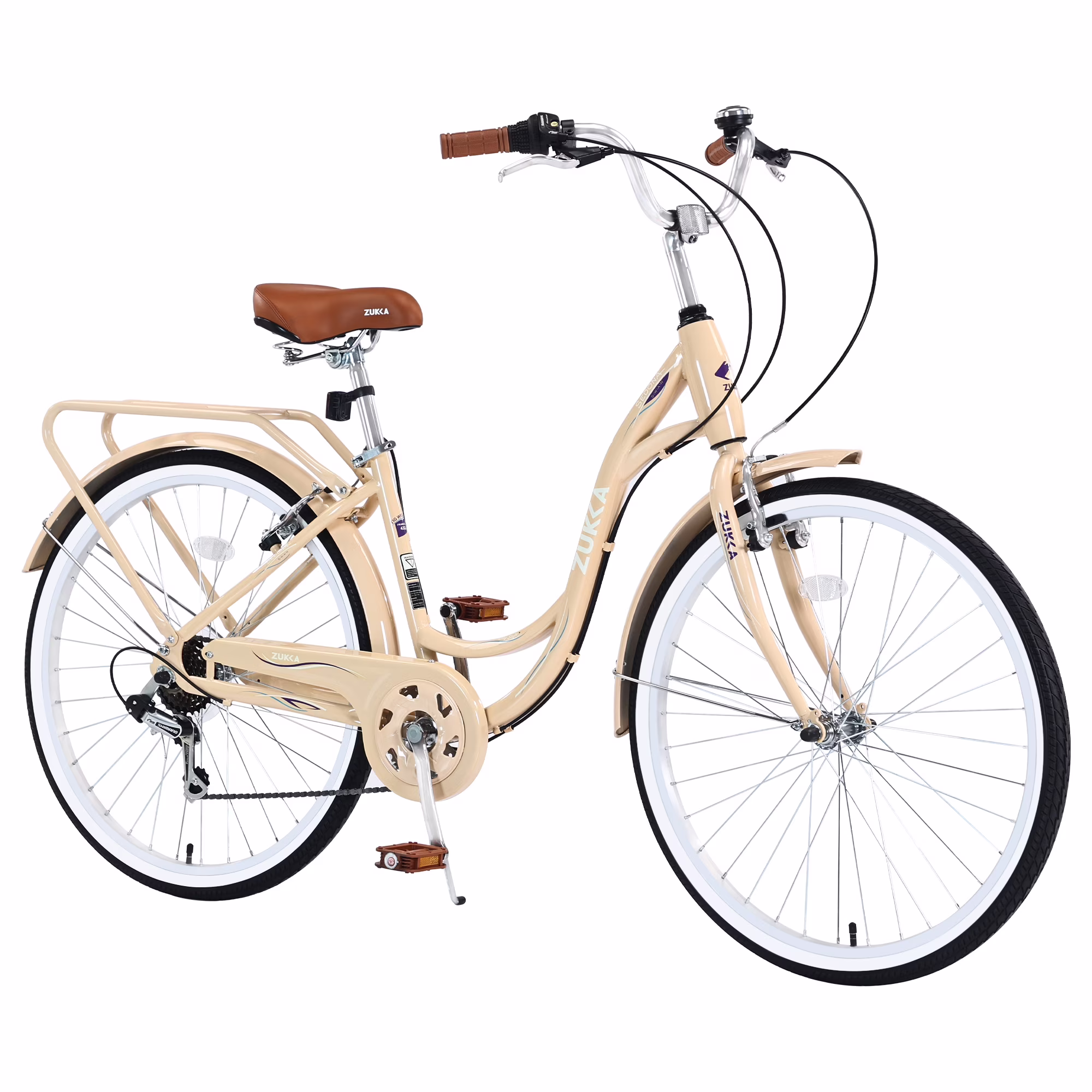 26" Cruiser Bike, 7 Speed Bicycle Hybrid Bikes for Women Girls Ladies, Arctic(Arctic) - Image 5