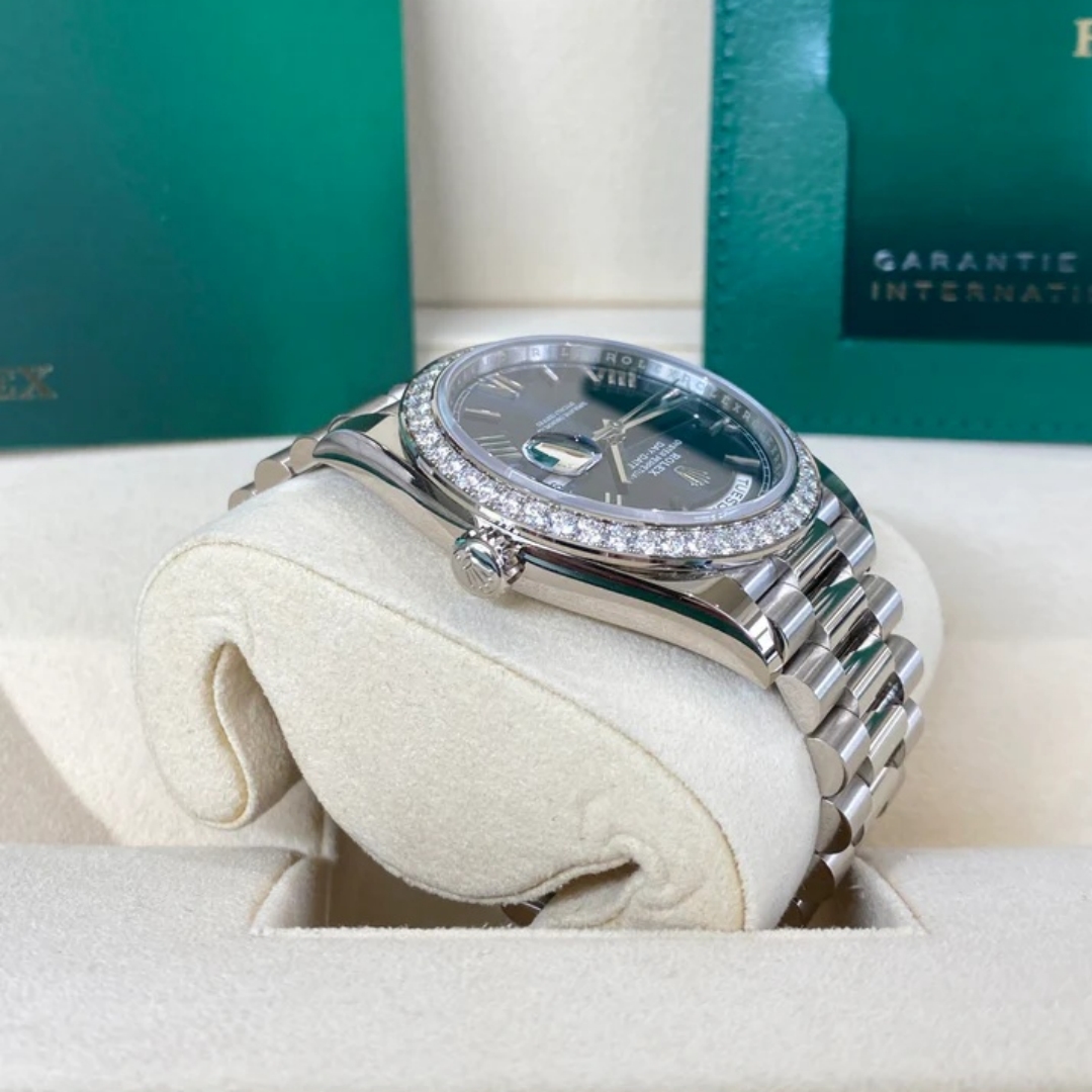 [Super Clone]RLX  Day-Date 40mm 228349RBR-0005 Bright Blue Dial President Bracelet