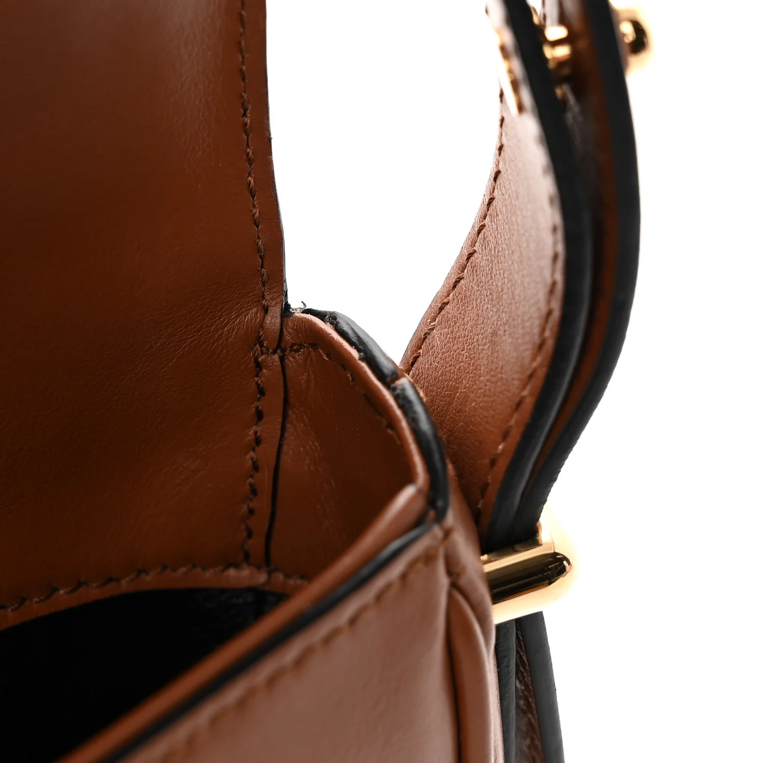 Soft Calfskin Traingle Arque Flap Shoulder Bag Cognac