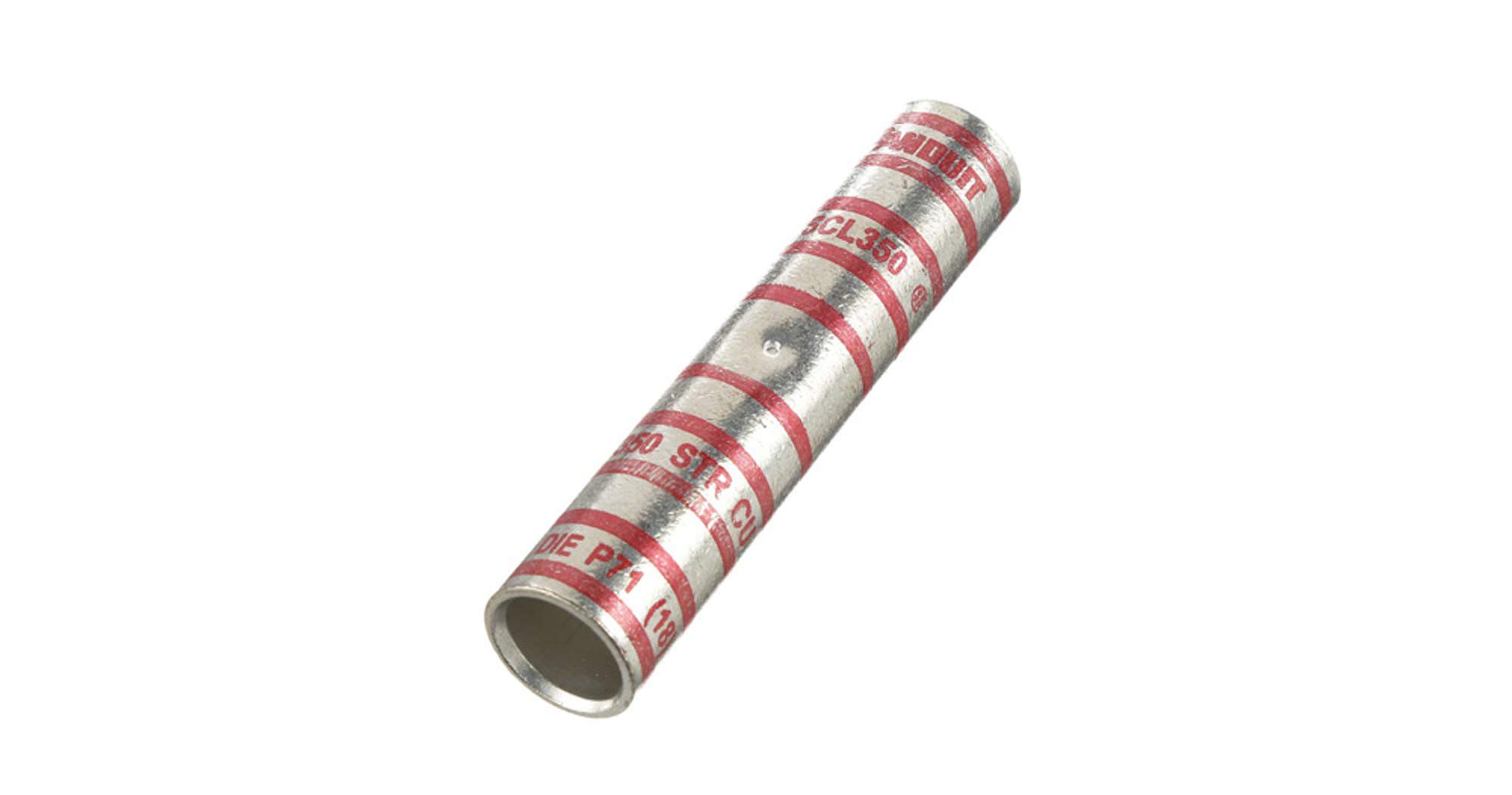 SCL350-X Copper Compression Butt Splice, Long Barrel, 350 kcmil Cable