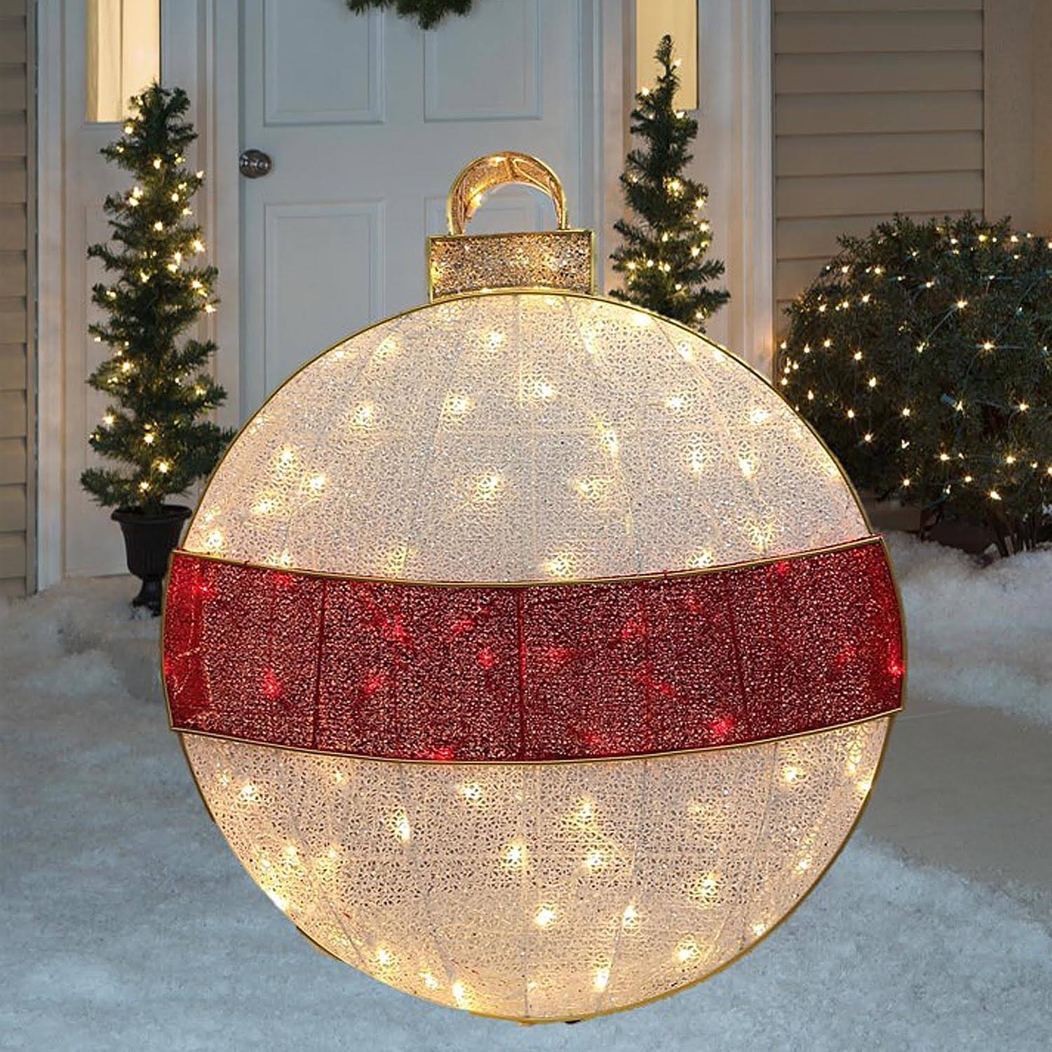 Celebrations 9086266 3 ft. Yard Decor LED Ornament Red & White