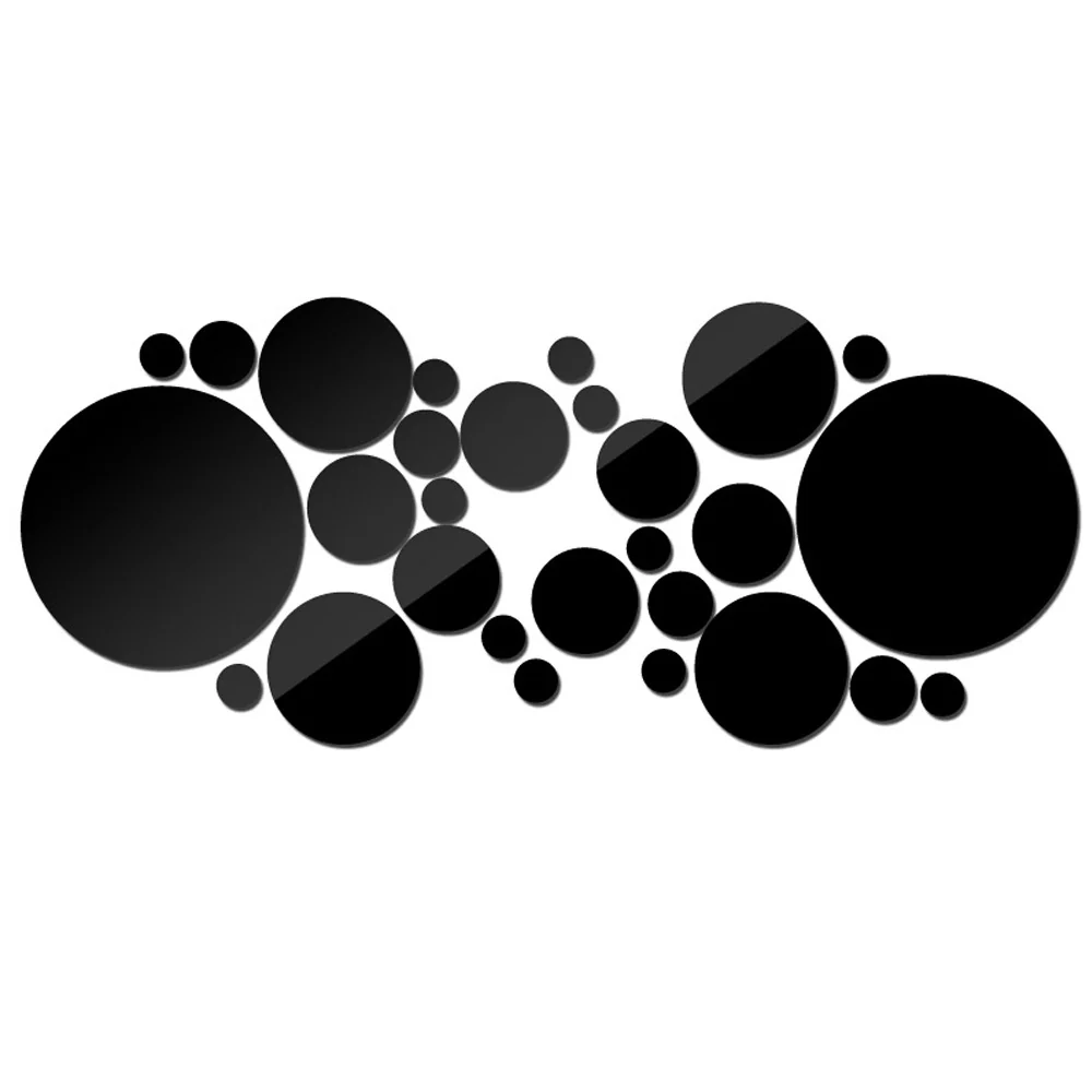 Modern Acrylic Circle Mirror Wall Stickers – Decorative 3D Effect Wall Art Set (26/32 Pieces)