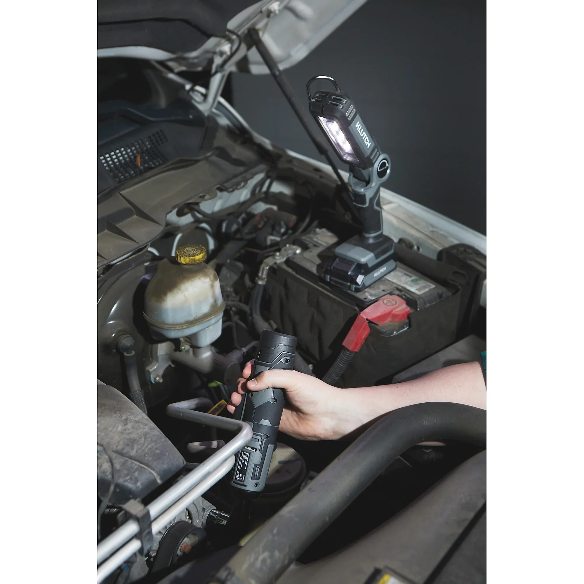 Klutch 3/8in. Ratchet Wrench Kit, 12V, Cordless, Lightweight, Ergonomic, 2.0Ah